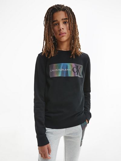 Calvin Klein Ruhák HU702191 | Calvin Klein Organic Cotton Logo Fiu Pulóver Fekete